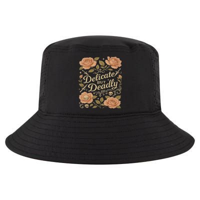 Delicate But Deadly Coquette Skullcore Aesthetic Cool Comfort Performance Bucket Hat