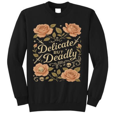 Delicate But Deadly Coquette Skullcore Aesthetic Sweatshirt