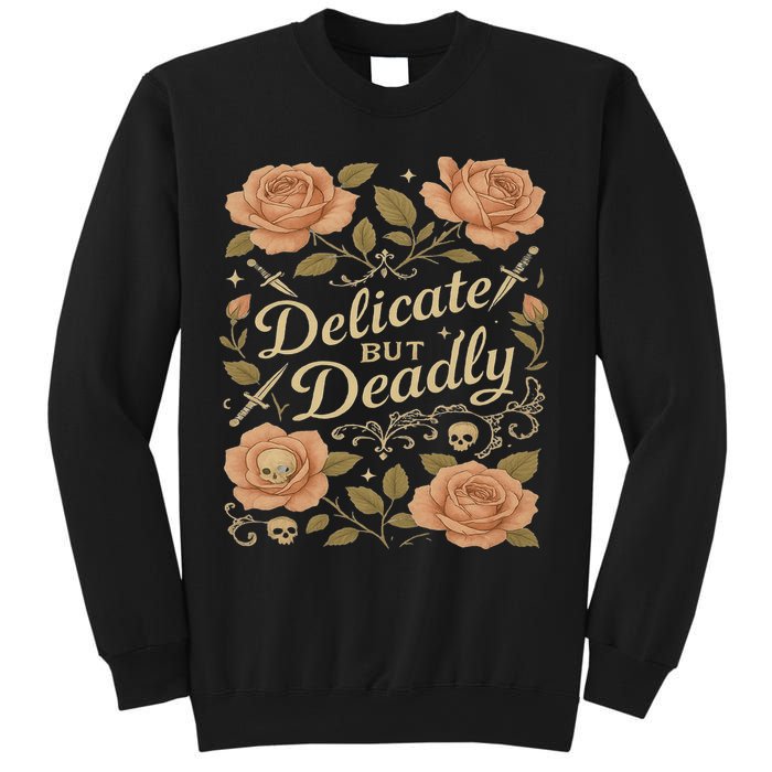 Delicate But Deadly Coquette Skullcore Aesthetic Sweatshirt
