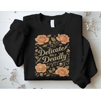 Delicate But Deadly Coquette Skullcore Aesthetic Sweatshirt