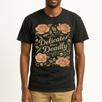Delicate But Deadly Coquette Skullcore Aesthetic Tall T-Shirt
