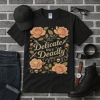 Delicate But Deadly Coquette Skullcore Aesthetic Tall T-Shirt