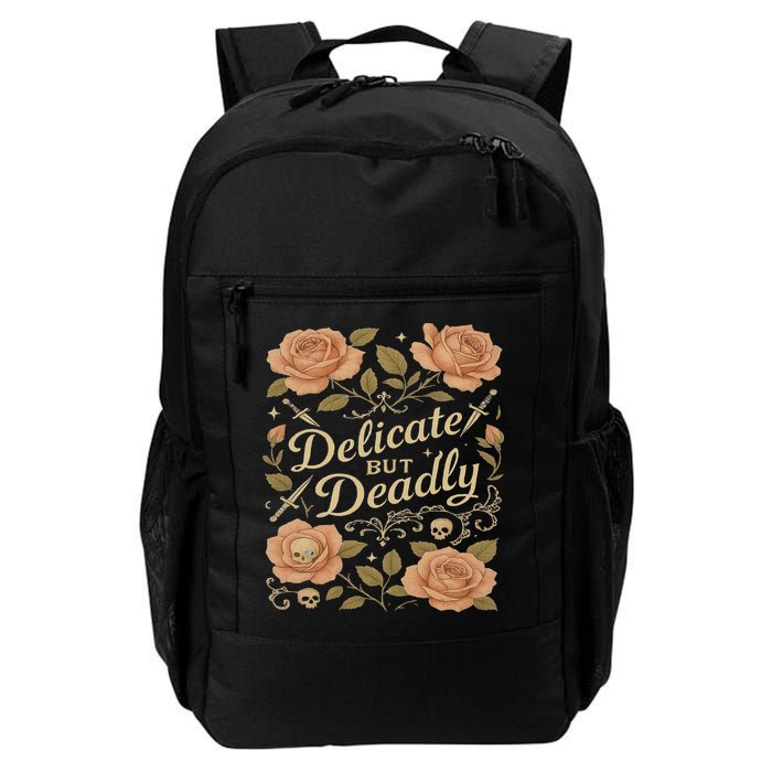 Delicate But Deadly Coquette Skullcore Aesthetic Backpack