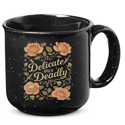 Delicate But Deadly Coquette Skullcore Aesthetic 15oz Campfire Ceramic Mug