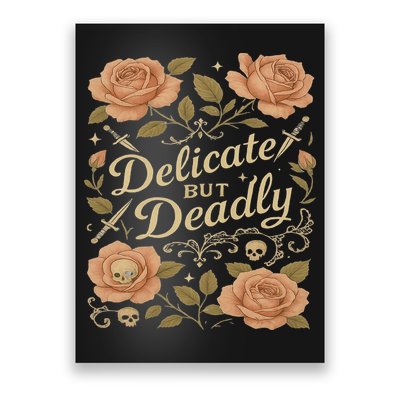Delicate But Deadly Coquette Skullcore Aesthetic Poster