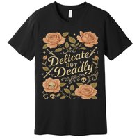 Delicate But Deadly Coquette Skullcore Aesthetic Premium T-Shirt