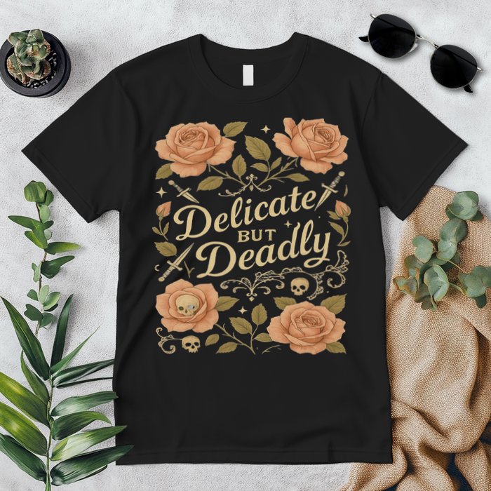 Delicate But Deadly Coquette Skullcore Aesthetic Premium T-Shirt