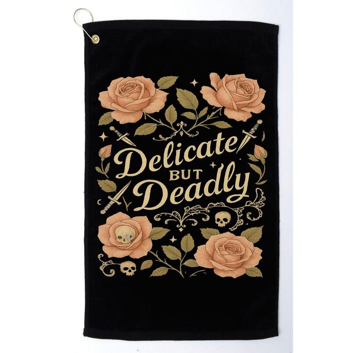 Delicate But Deadly Coquette Skullcore Aesthetic Golf Towel