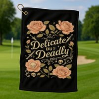 Delicate But Deadly Coquette Skullcore Aesthetic Golf Towel