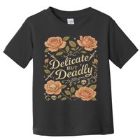 Delicate But Deadly Coquette Skullcore Aesthetic Toddler T-Shirt