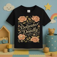 Delicate But Deadly Coquette Skullcore Aesthetic Toddler T-Shirt