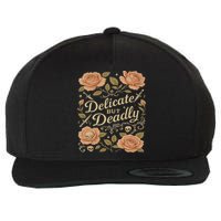 Delicate But Deadly Coquette Skullcore Aesthetic Wool Snapback Cap