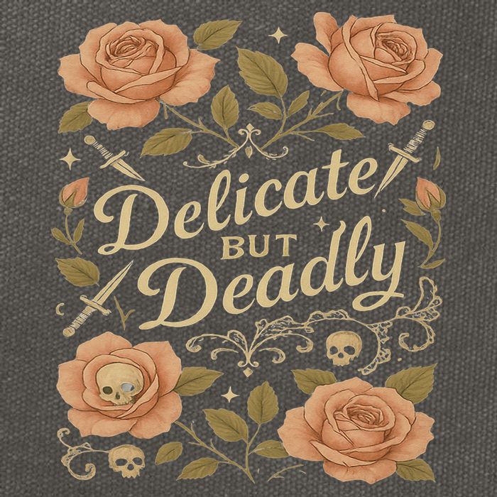Delicate But Deadly Coquette Skullcore Aesthetic Cotton Canvas Backpack