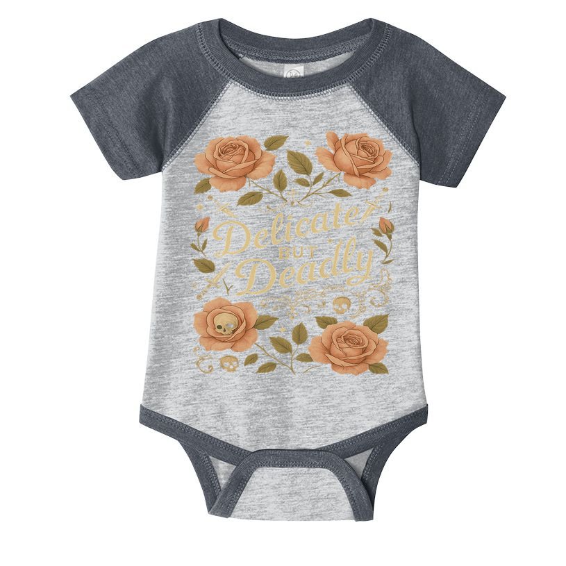 Delicate But Deadly Coquette Skullcore Aesthetic Infant Baby Jersey Bodysuit