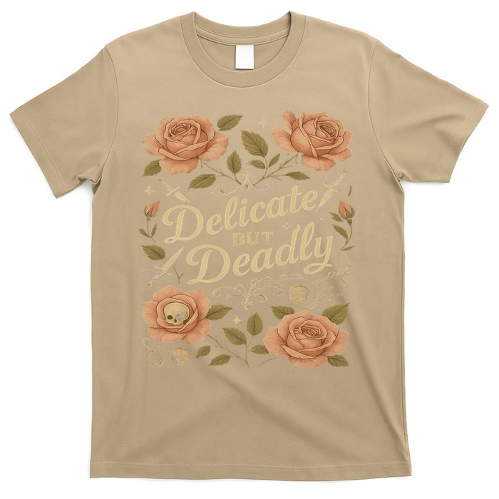 Delicate But Deadly Coquette Skullcore Aesthetic T-Shirt