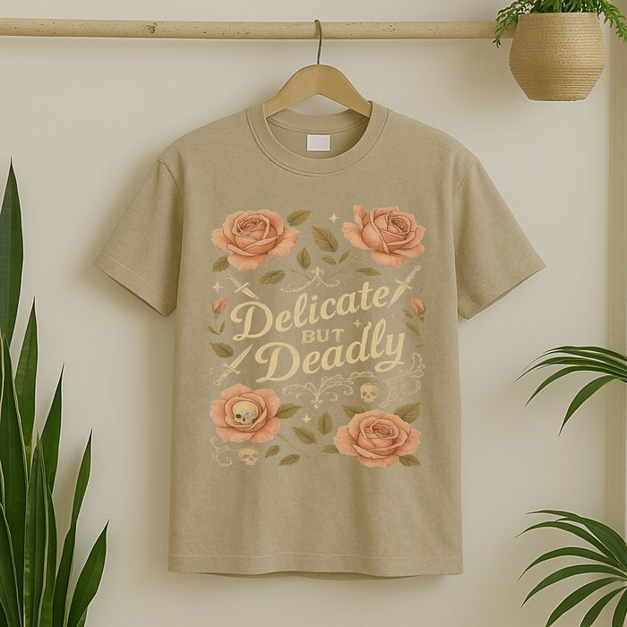 Delicate But Deadly Coquette Skullcore Aesthetic T-Shirt
