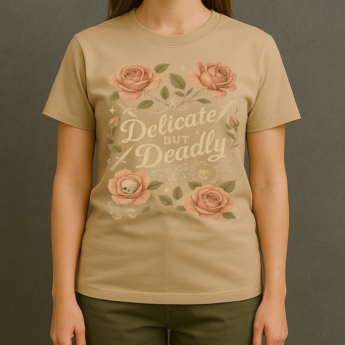 Delicate But Deadly Coquette Skullcore Aesthetic T-Shirt