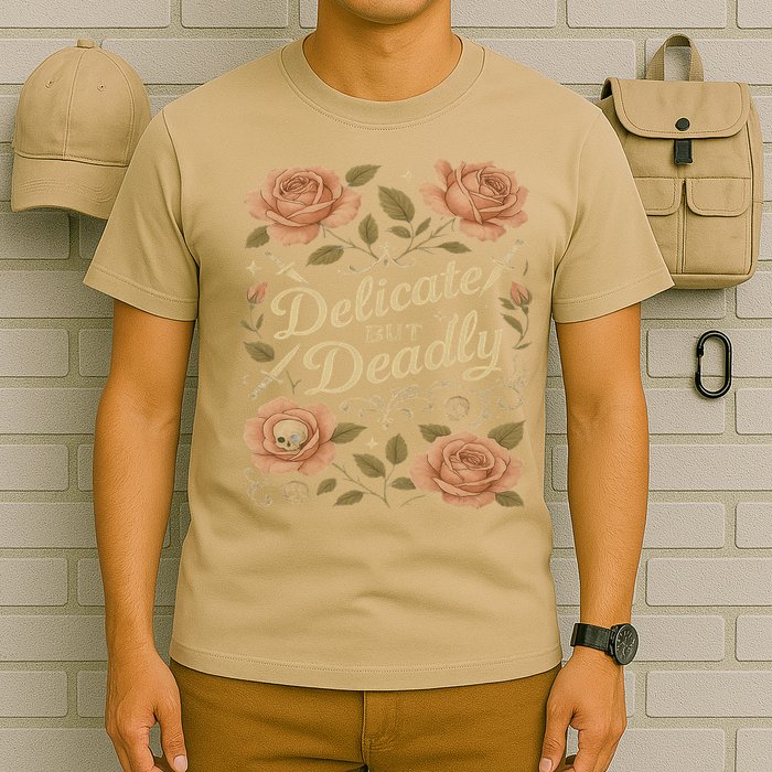 Delicate But Deadly Coquette Skullcore Aesthetic T-Shirt