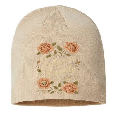 Delicate But Deadly Coquette Skullcore Aesthetic Sustainable Beanie