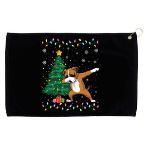 Dabbing Boxer Dog Xmas Tree Lights Ugly Christmas Gift Grommeted Golf Towel