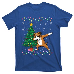 Dabbing Boxer Dog Xmas Tree Lights Ugly Christmas Gift T-Shirt