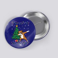 Dabbing Boxer Dog Xmas Tree Lights Ugly Christmas Gift Button