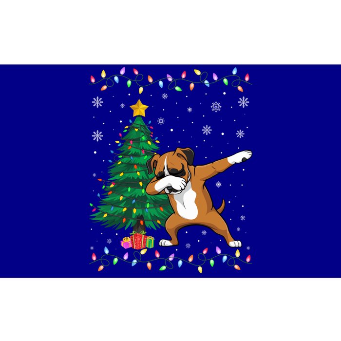 Dabbing Boxer Dog Xmas Tree Lights Ugly Christmas Gift Bumper Sticker