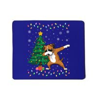 Dabbing Boxer Dog Xmas Tree Lights Ugly Christmas Gift Mousepad