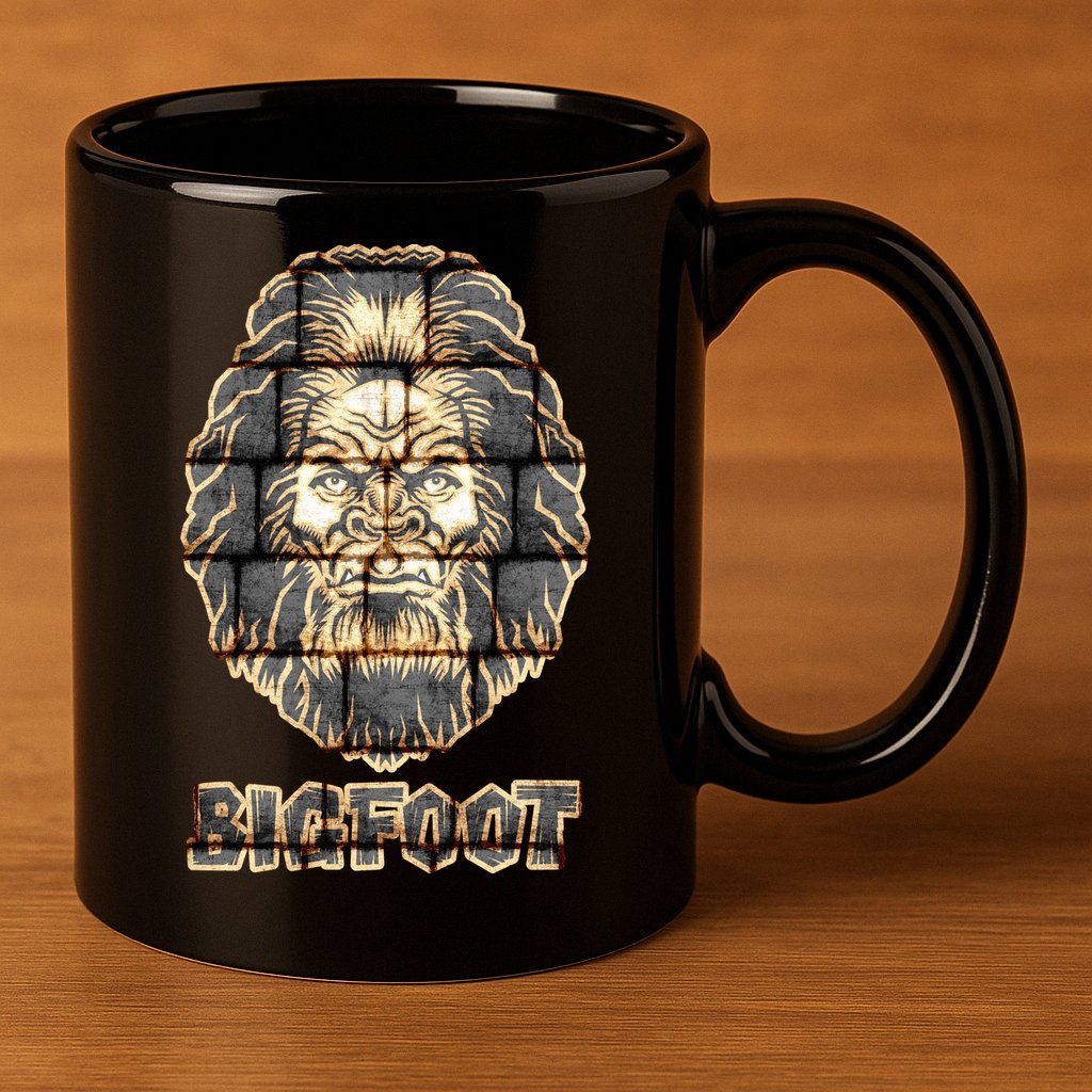 Distressed Bigfoot 11oz C Handle Ceramic Mug