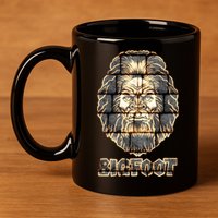 Distressed Bigfoot 11oz C Handle Ceramic Mug