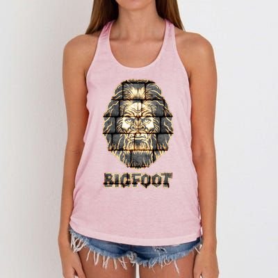 Distressed Bigfoot Women's Knotted Racerback Tank