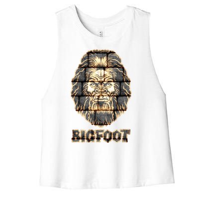 Distressed Bigfoot Women's Racerback Cropped Tank