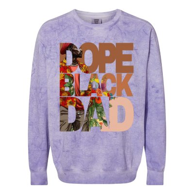 Dope Black Dad Juneteenth Black History Month Pride Fathers Colorblast Crewneck Sweatshirt