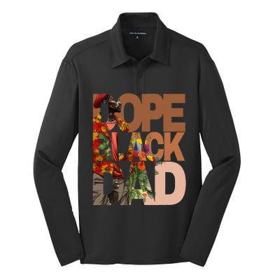 Dope Black Dad Juneteenth Black History Month Pride Fathers Silk Touch Performance Long Sleeve Polo