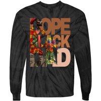 Dope Black Dad Juneteenth Black History Month Pride Fathers Tie-Dye Long Sleeve Shirt