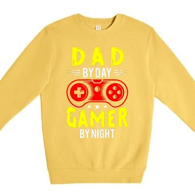 Dad By Day Gamer By Night T Premium Crewneck Sweatshirt