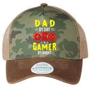 Dad By Day Gamer By Night T Legacy Tie Dye Trucker Hat