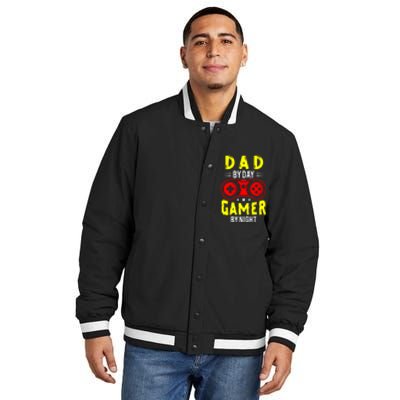 Dad By Day Gamer By Night T Insulated Varsity Jacket