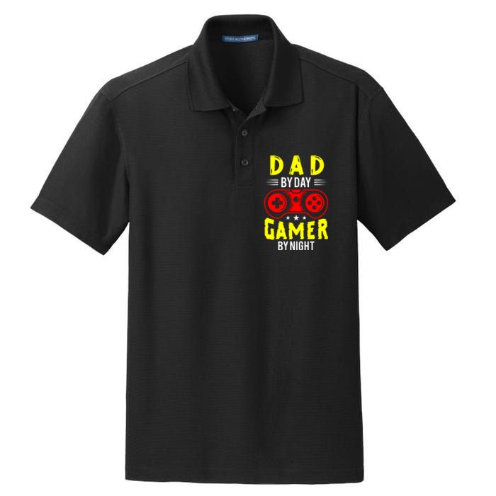 Dad By Day Gamer By Night T Dry Zone Grid Polo