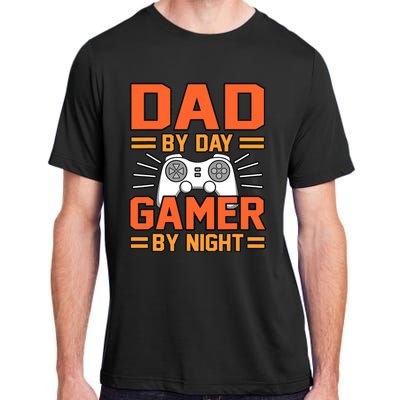 Dad By Day Gamer By Night Father’s Day Daddy Father Graphic Adult ChromaSoft Performance T-Shirt