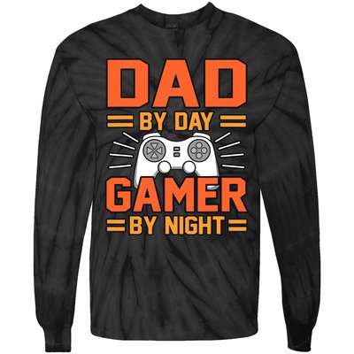 Dad By Day Gamer By Night Father’s Day Daddy Father Graphic Tie-Dye Long Sleeve Shirt