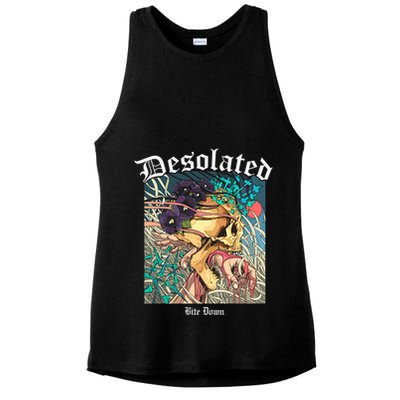 Desolated Bite Down Artwork Ladies PosiCharge Tri-Blend Wicking Tank
