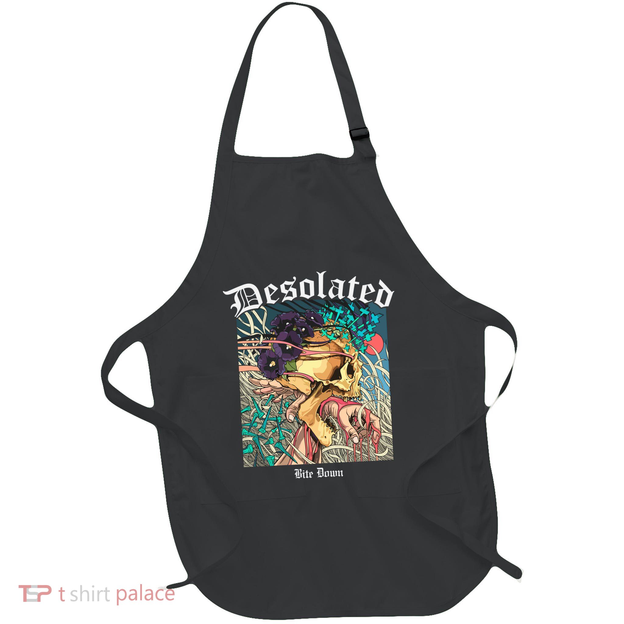 Desolated Bite Down Artwork Full-Length Apron With Pockets