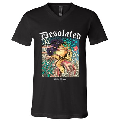 Desolated Bite Down Artwork V-Neck T-Shirt