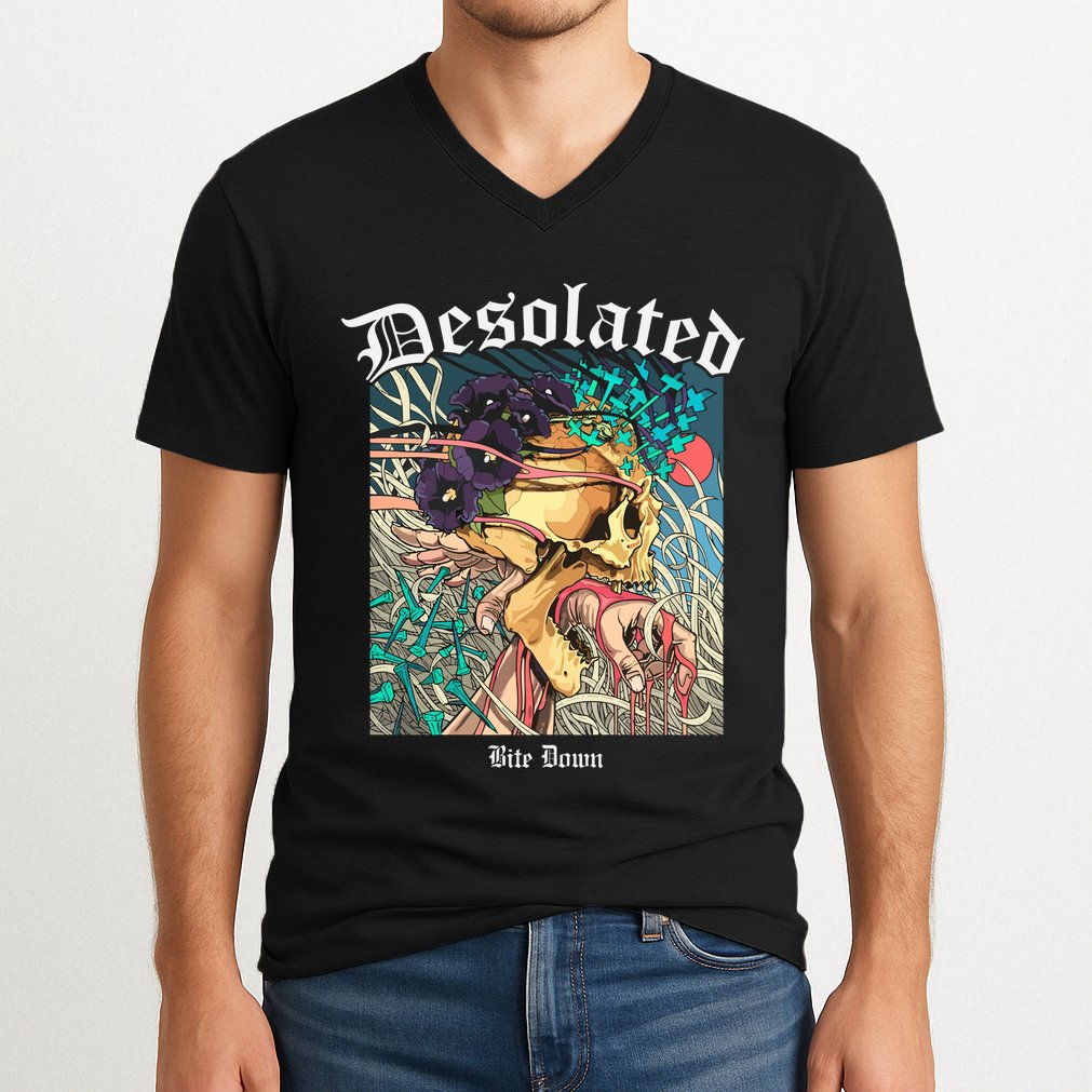 Desolated Bite Down Artwork V-Neck T-Shirt