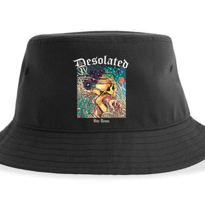 Desolated Bite Down Artwork Sustainable Bucket Hat