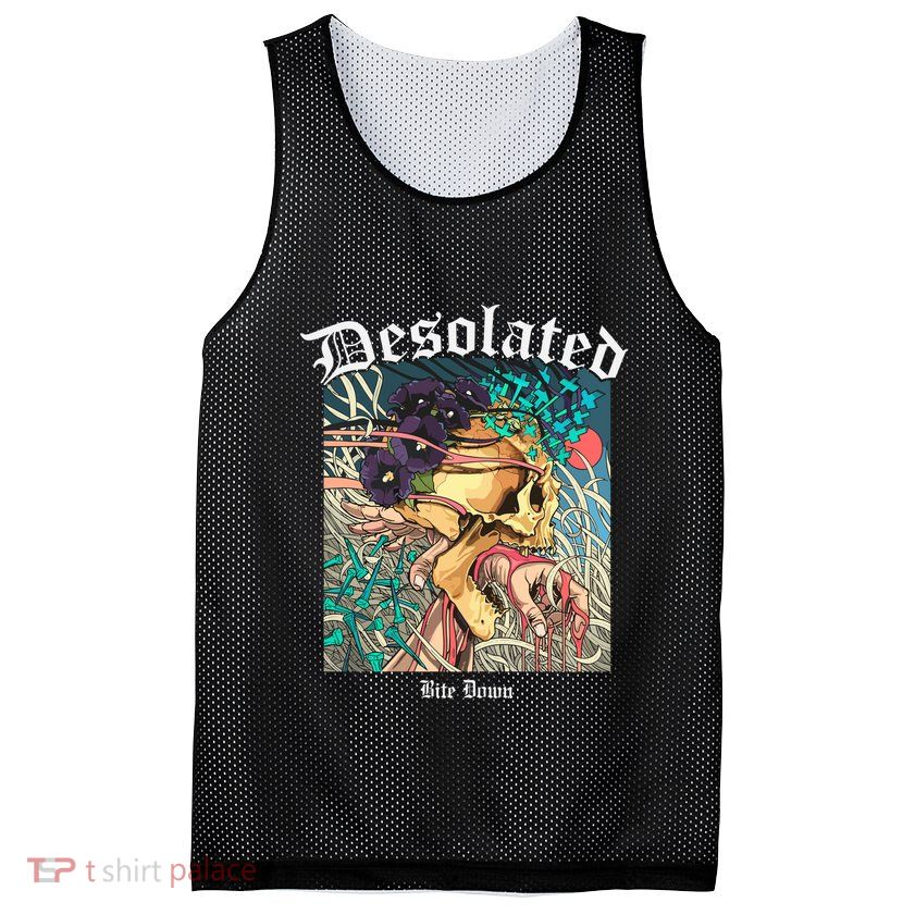 Desolated Bite Down Artwork Mesh Reversible Basketball Jersey Tank