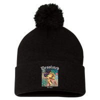 Desolated Bite Down Artwork Pom Pom 12in Knit Beanie