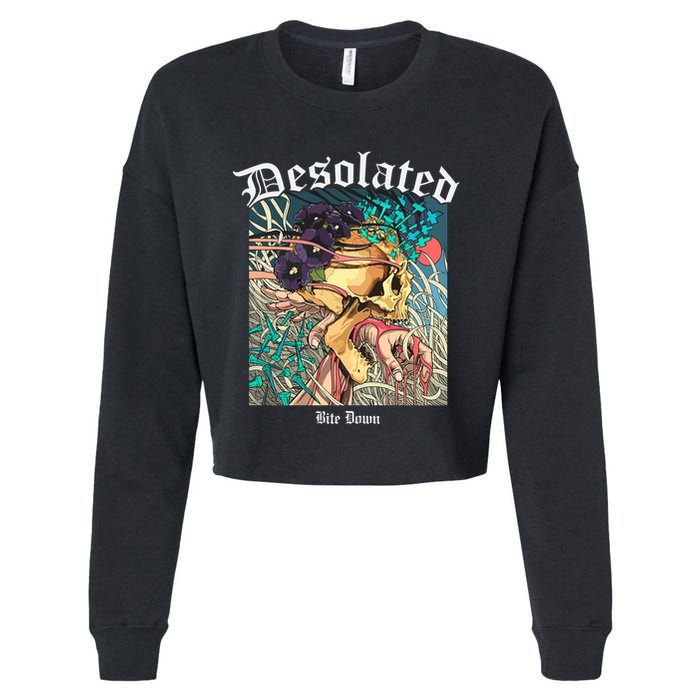 Desolated Bite Down Artwork Cropped Pullover Crew