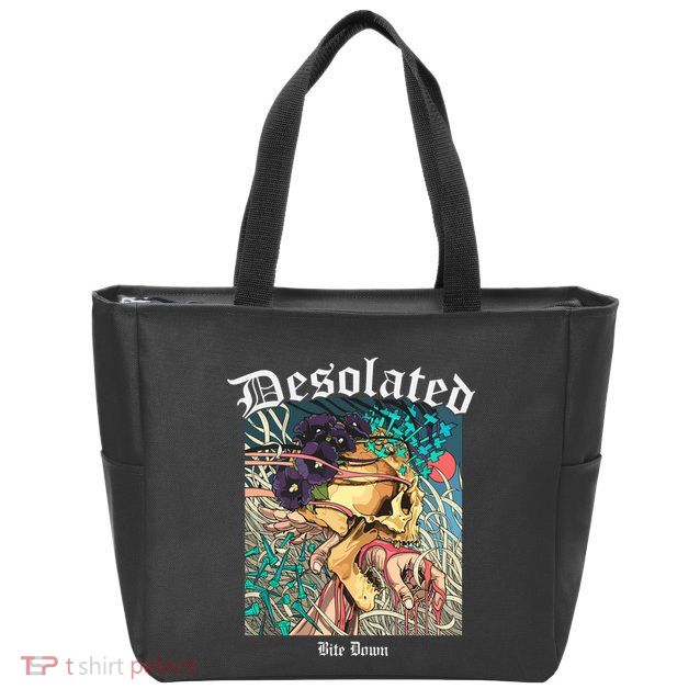 Desolated Bite Down Artwork Zip Tote Bag